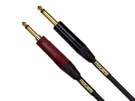 Mogami Gold INST Silent S-18 Guitar Instrument Cable, 1 4  TS Male Plugs, Gold Contacts, Straight Connectors with silentPLUG, 18 Foot For Discount