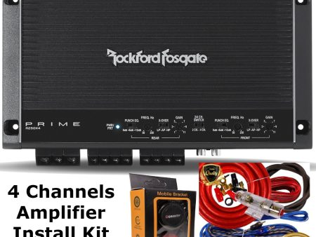 Rockford Fosgate R250X4 250 Watt RMS 4-Channel Car Amplifier + Amp Wire Kit For Discount