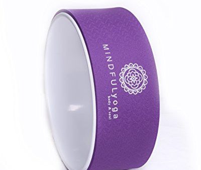 Yoga Wheel & Pose Guide by Mindful Yoga - Extra Strength, Eco-Friendly Stretching Prop, Mat Material - Comfort & Safety in All Yoga Poses (Purple) Hot on Sale