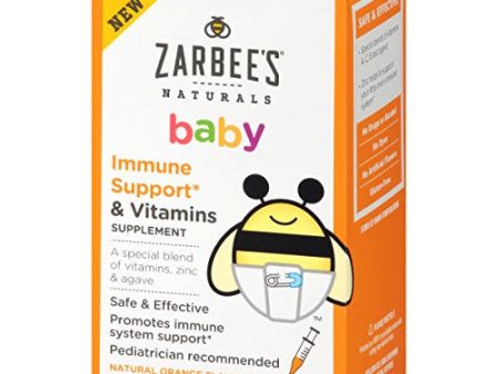 Zarbee s Naturals Baby Immune Support & Vitamins Supplement, Natural Orange Flavor, 2 Fl. Ounces Online Hot Sale