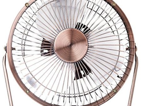 YHLCSQ Mini 6  Metal Portable Fans with USB Electric Cablel Personal Fans for Table Laptop Room Office or Mobile Power Bank Copper Discount