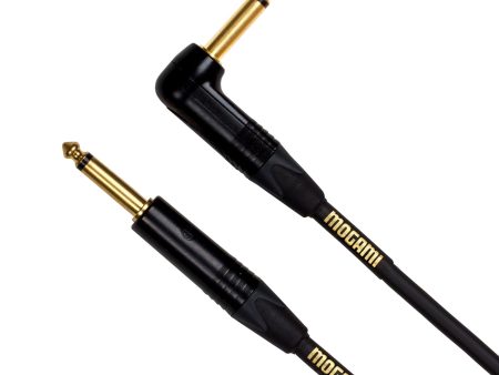 Mogami Gold INSTRUMENT-03R Guitar Instrument Cable, 1 4  TS Male Plugs, Gold Contacts, Right Angle and Straight Connectors, 3 Foot Discount