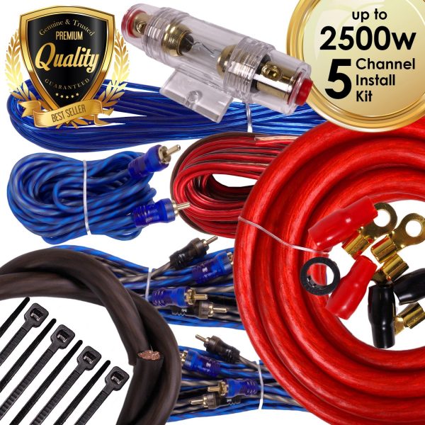 Complete 5 Channels 2500W Gravity 4 Gauge Amplifier Installation Wiring Kit Amp Pk1 4 Ga Red - for Installer and DIY Hobbyist - Perfect for Car Truck Motorcycle Rv ATV For Discount