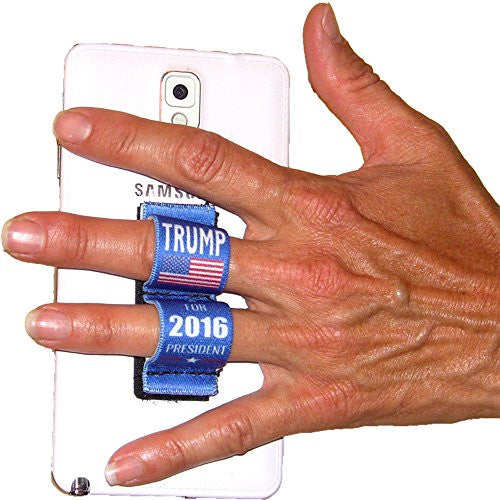 LAZY-HANDS 2-Loop Phone Grip - FITS MOST - BLUE DONALD TRUMP FOR PRESIDENT 2016 For Cheap