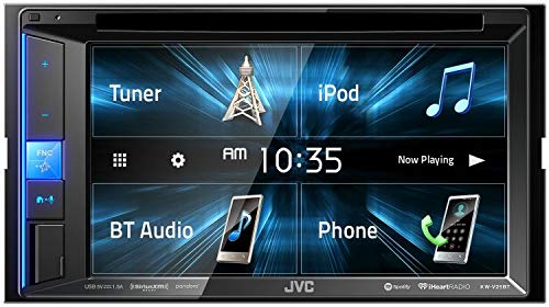 JVC KW-V25BT Double DIN in-Dash Bluetooth CD DVD AM FM Digital Media Car Stereo Receiver w  6.2  Touchscreen, Pandora, Spotify and iHeartRadio Control + HD Backup Camera Fashion