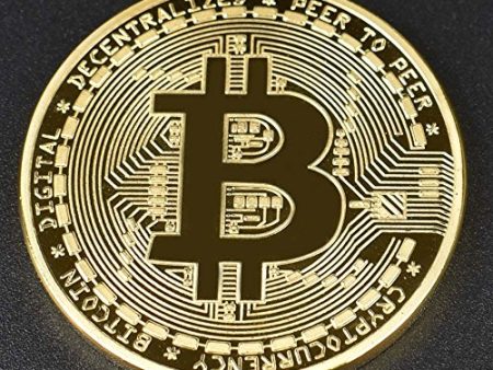 .999 Fine Gold Bitcoin Commemorative Round Collectors Coin - Bit Coin is Gold Plated Copper Physical Coin on Sale