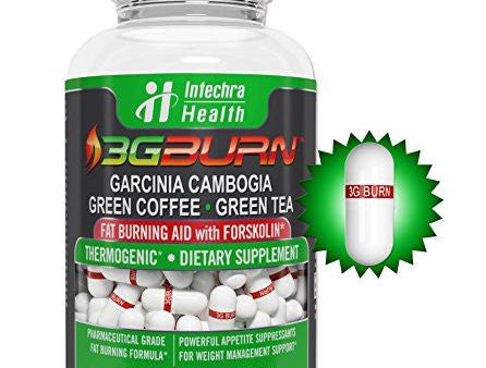 3G-BURN Extreme Fat Burner for Rapid Weight Loss - Pharmaceutical Grade Thermogenic Diet Pills Made with Garcinia Cambogia, Green Coffee, Forskolin and Green Tea. 120 Capsules. Cheap