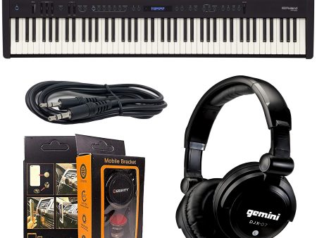 Roland PK 88-key FP-60 Weighted-action Supernatural Digital Portable Piano + ISK HP2000 Headphone w Free 3.5mm AUX Cable & Magnet Car Mount For Discount