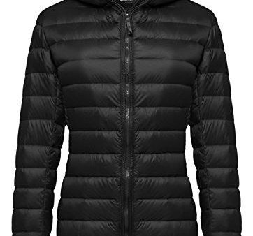 Wantdo Women s Hooded Packable Ultra Light Weight Down Coat Short Outwear(Black,US X-Large) Online now