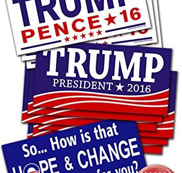 10 Donald Trump Mike Pence Bumper Stickers - 2 designs - 2016 By Button Deli and Marsh Enterprises For Discount