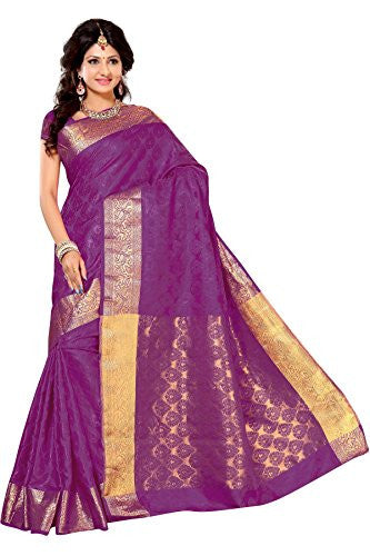 Alankrita Self Design Kanchipuram Art Silk Emboss Tissue Pallu Saree Mejanta Color Sale