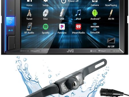 JVC KW-V25BT Double DIN in-Dash Bluetooth CD DVD AM FM Digital Media Car Stereo Receiver w  6.2  Touchscreen, Pandora, Spotify and iHeartRadio Control + HD Backup Camera Fashion