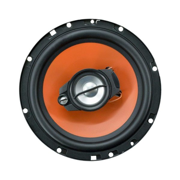 Pair of Audiobank 6.5  600 Watt 3-Way Orange Car Audio Stereo Coaxial Speaker - AB674 Online Hot Sale