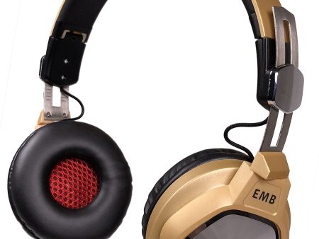 EMB EBH712-G Bluetooth Headphone, Hi-Fi Stereo Set, Foldable with Soft Memory Protein Earmuffs, Built in Mic for Hands-Free Calling Cheap