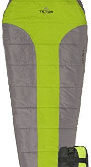 TETON Sports Tracker +5F Ultralight Sleeping Bag Perfect for Backpacking, Hiking, and Camping; Green Grey Hot on Sale