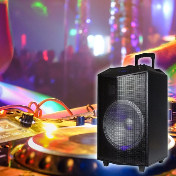 1500W 15 inches Power Party Bluetooth USB SD Stereo Rechargeable Portable Speaker - PKL105PK1 - Perfect for Beach Home Birthday DJ Party Camp Jobsite Construction Industrial Sale