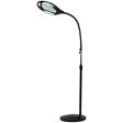 Brightech LightView Pro LED Magnifying Floor Lamp - Daylight Bright Full Spectrum Magnifier Lighted Glass Lens - Height Adjustable Gooseneck Standing Light - For Reading Task Craft Lighting - Black For Cheap