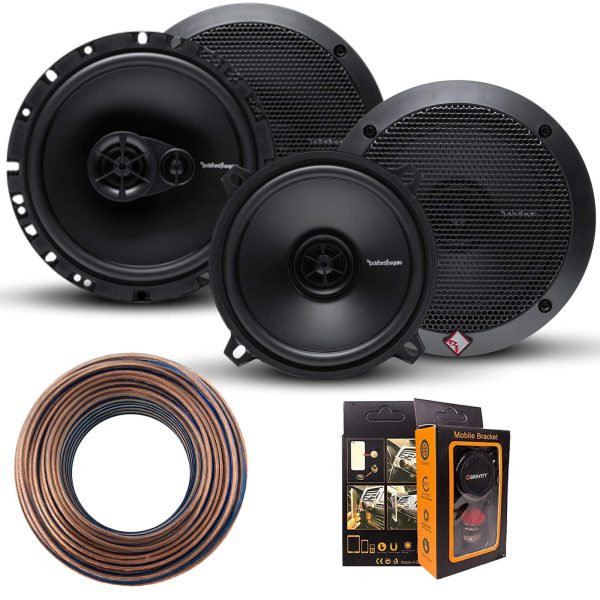 R165X3 Prime 6.5  Full-Range 3-Way Coaxial Speaker + R1525X2 Prime 5.25  Full Range Coaxial Speaker + Speaker Wire Online Sale