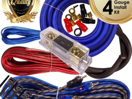 Complete 3500W Gravity 4 Gauge Amplifier Installation Wiring Kit Amp Pk2 4 Ga Blue - for Installer and DIY Hobbyist - Perfect for Car Truck Motorcycle Rv ATV Sale