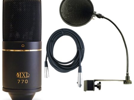 MXL 770 Condenser Microphone w Pop Filter and 20  XLR Cable Supply