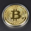 .999 Fine Gold Bitcoin Commemorative Round Collectors Coin - Bit Coin is Gold Plated Copper Physical Coin on Sale