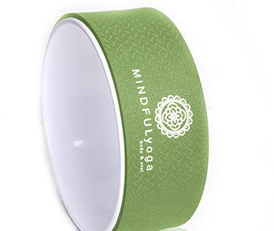 Yoga Wheel & Pose Guide by Mindful Yoga - Extra Strength, Eco-Friendly Stretching Prop, Mat Material - Comfort & Safety in All Yoga Poses (Green) For Discount