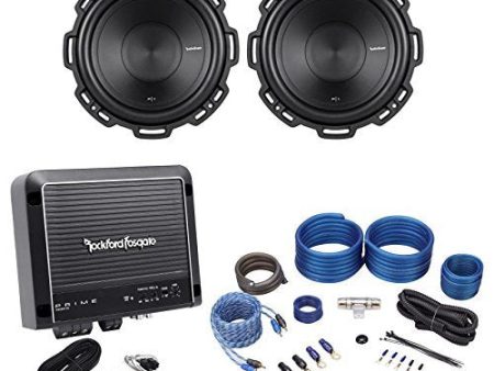 (2) Rockford Fosgate P1S4-10 Punch 10  500 Watt Car Subwoofers+Mono Amp+Amp Kit Cheap