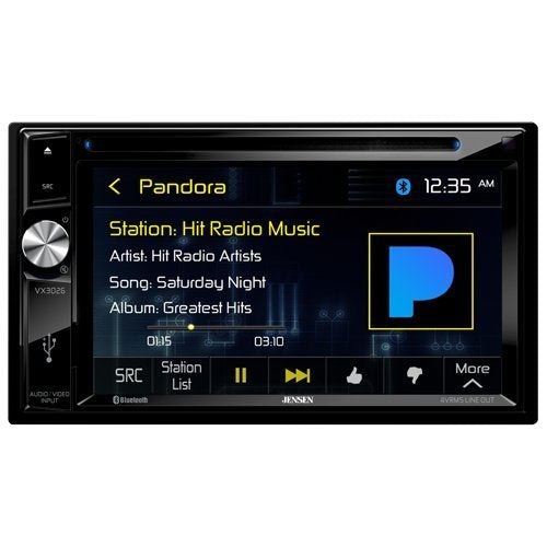 Jensen VX3026 2 DIN A V Receiver w  DVD | Bluetooth | USB | AV Input For Discount