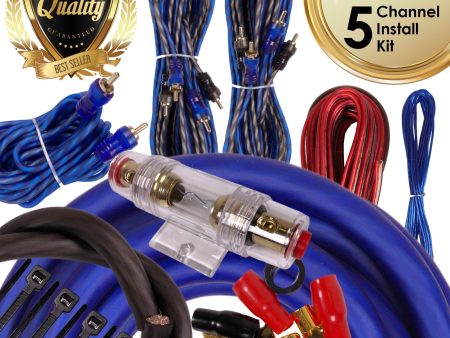 Complete 5 Channels 2500W Gravity 4 Gauge Amplifier Installation Wiring Kit Amp Pk2 4 Ga Blue - for Installer and DIY Hobbyist - Perfect for Car Truck Motorcycle Rv ATV For Discount