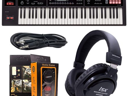 Roland PK 61-key Music Workstation FA-06 + ISK HP2000 Headphone w Free 3.5mm AUX Cable & Magnet Car Mount Hot on Sale