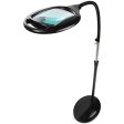 Brightech LightView Pro LED Magnifying Floor Lamp - Daylight Bright Full Spectrum Magnifier Lighted Glass Lens - Height Adjustable Gooseneck Standing Light - For Reading Task Craft Lighting - Black For Cheap