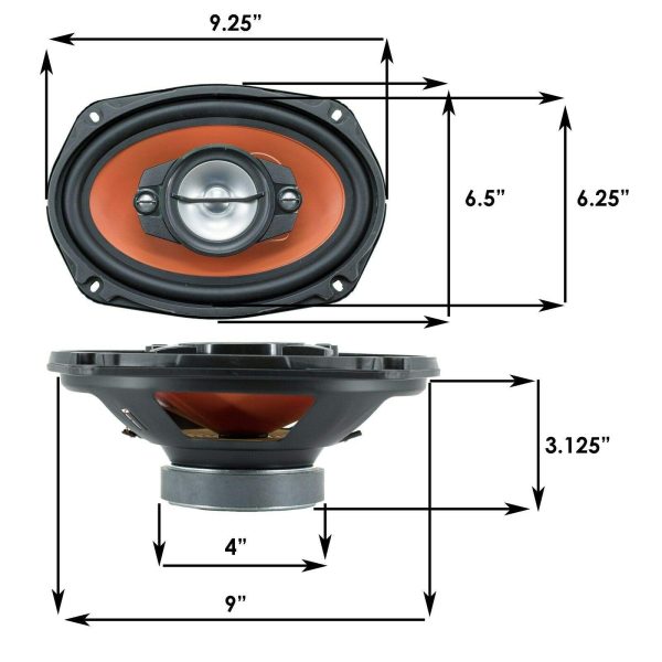 Pair of Audiobank 6x9 1000 Watt 4-Way Car Audio Stereo Coaxial Speakers - AB790 Discount