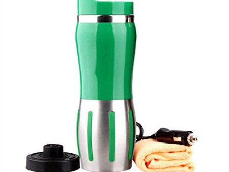 400ml Vacuum Insulated Stainless Steel Travel Mug Car Cup with charger car Boiling Mug Electric Kettle Boiling Vehicle Thermos DC12V Heating Cup Applicable to the Boiling Water Coffee Milk and Tea Online now