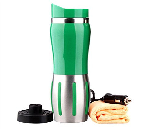 400ml Vacuum Insulated Stainless Steel Travel Mug Car Cup with charger car Boiling Mug Electric Kettle Boiling Vehicle Thermos DC12V Heating Cup Applicable to the Boiling Water Coffee Milk and Tea Online now