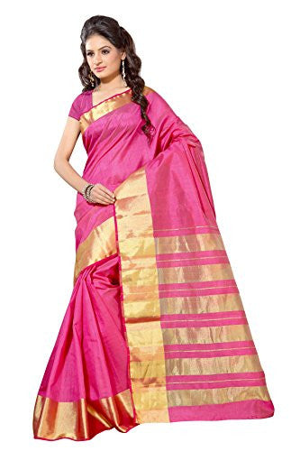 Alankrita Kanchipuram Art Tussar Silk Saree Rani Color Discount