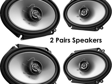 Kenwood 1 X 4 New kenwood kfc-c6865s 6x8 500 watt 2-Way car Audio coaxial Speakers Stereo Hot on Sale