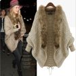 Leshery Womens Autumn Winter Warm Coat Fur Collar Bat Sleeve Cardigan Sweater Jackets (Fur Collar) Online Hot Sale