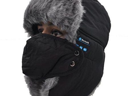 XIKEZAN Bluetooth Hat Wireless Men & Women Faux Fur Winter Cap With Built in Stereo Headphones (Rabbit Fur Black) Cheap