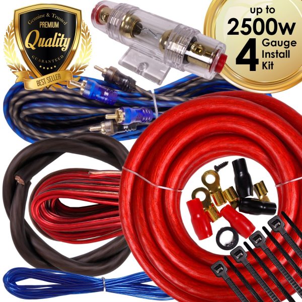 Complete 2500W Gravity 4 Gauge Amplifier Installation Wiring Kit Amp Pk2 4 Ga Red - for Installer and DIY Hobbyist - Perfect for Car Truck Motorcycle Rv ATV, 2500W   RED Online Sale