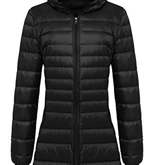 Wantdo Women s Lengthed Hooded Packable Ultra Light Weight Down Coat(Black,Asian 3XL  US XL) Supply