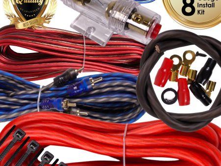 Complete 1000W Gravity 8 Gauge Amplifier Installation Wiring Kit Amp PK3 8 Ga Red - For Installer and DIY Hobbyist - Perfect for Car Truck Motorcycle RV ATV Sale