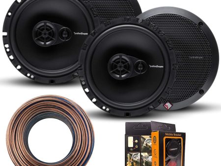 (4) R165X3 Prime 6.5-Inch Full-Range 3-Way Coaxial Speaker with 18 Gauge 100 FT Speaker Wire and Free Mobile Holder Hot on Sale