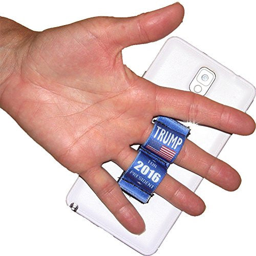 LAZY-HANDS 2-Loop Phone Grip - FITS MOST - BLUE DONALD TRUMP FOR PRESIDENT 2016 For Cheap