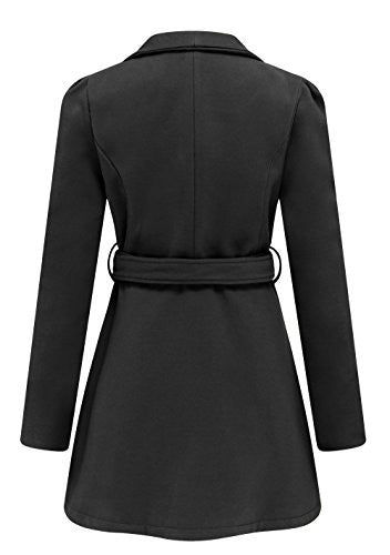 Wantdo Women s Wool Wrap Swing Coat with Belt(Black, Small) Sale