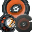 Pair of Audiobank 6.5  600 Watt 3-Way Orange Car Audio Stereo Coaxial Speaker - AB674 Online Hot Sale