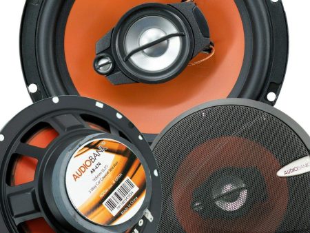 Pair of Audiobank 6.5  600 Watt 3-Way Orange Car Audio Stereo Coaxial Speaker - AB674 Online Hot Sale