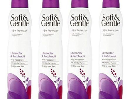 (4 PACK) Soft & Gentle Lavender & Patchouli 48h Anti-perspirant Deodorant x 250ml on Sale