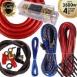 Complete 3500W Gravity 4 Gauge Amplifier Installation Wiring Kit Amp PK3 4 Ga Red - For Installer and DIY Hobbyist - Perfect for Car   Truck   Motorcycle   RV   ATV Supply