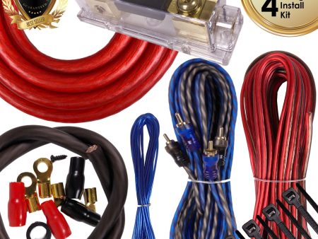 Complete 3500W Gravity 4 Gauge Amplifier Installation Wiring Kit Amp PK3 4 Ga Red - For Installer and DIY Hobbyist - Perfect for Car   Truck   Motorcycle   RV   ATV Supply