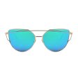 MERRY S Fashion Women Cat Eye Sunglasses Coating Mirror Lens Sun glasses UV400 S7882 (Gold&Green, 56) For Discount